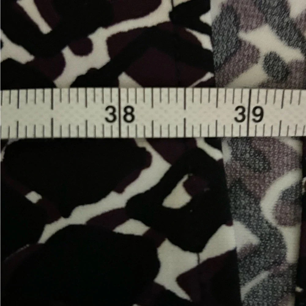 Sigrid Olsen Womens XS Faux Wrap Dress Black‎ White Burgundy Geometric Print